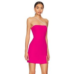 Amanda Uprichard Dream Mini Dress in Hot Pink Light